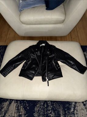 H&M Black Faux Leather Moto Jacket